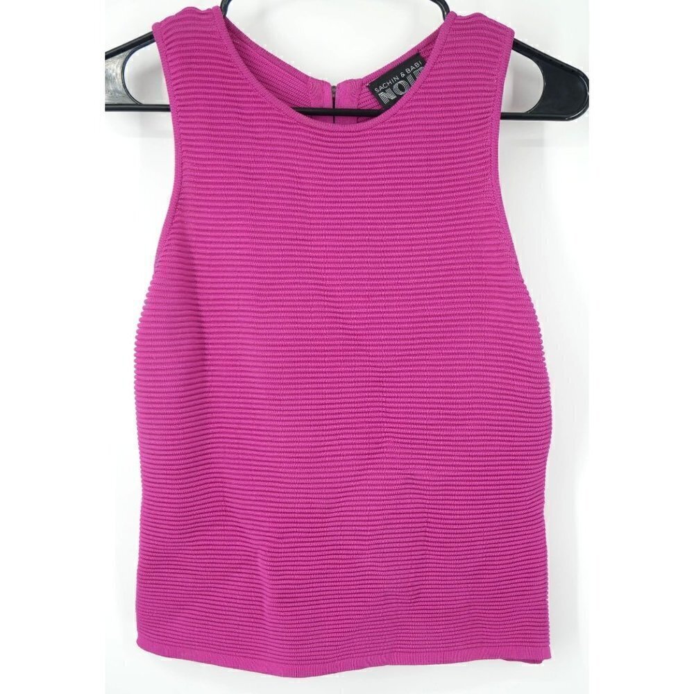 NWOT Sachin + Babi Noir Hot Pink Textured Tank Top S